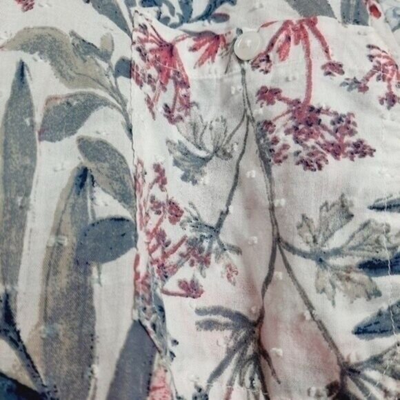 KAREN SCOTT Floral Swiss Dot Button Down Shirt Sz 2X - Picture 5 of 7